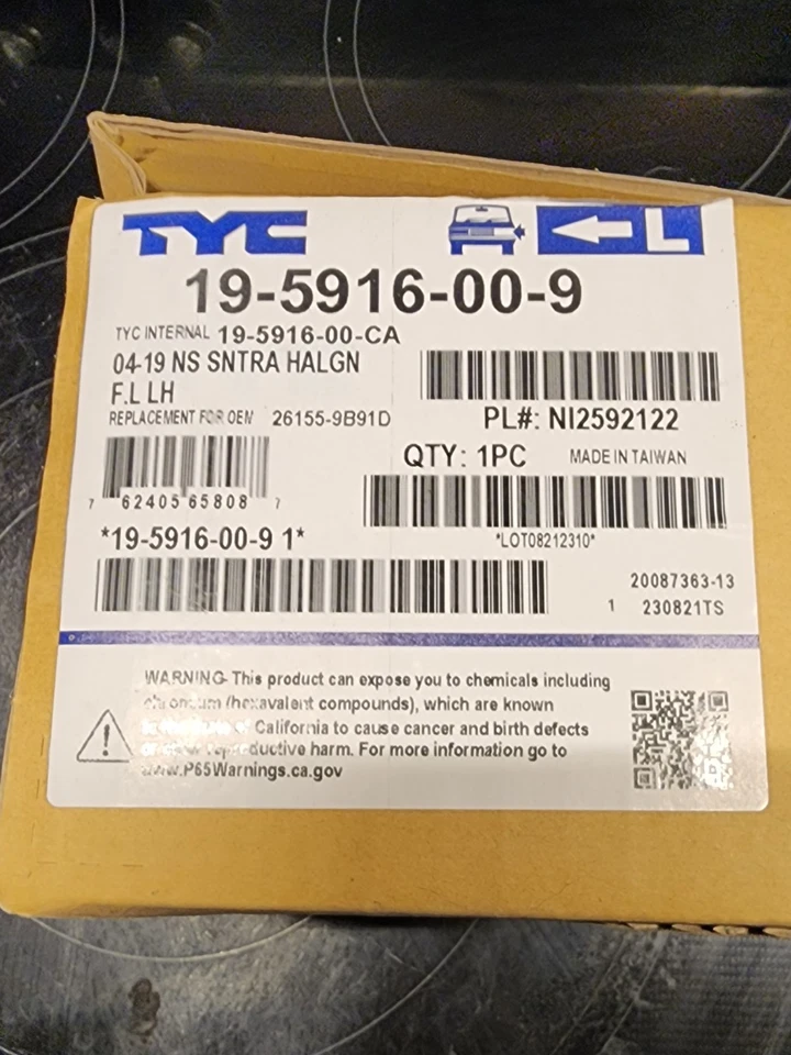 Противотуманные фары в сборе сертифицированные CAPA TYC 19-5916-00-9 - Изображение 4 из 4