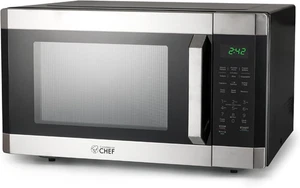 Acier inoxydable 1.6 Micro-ondes Cu Ft avec 10 Niveaux de puissance & Verrouillage de sécurité