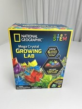 NEW Nat Geo Mega Crystal Growing Kit 6 Crystals Light-Up Base Science Kid STEM