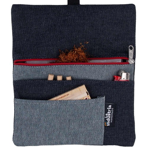 Astuccio Portatabacco in Tessuto Jeans Denim Porta Tabacco Cartine Filtri e Acce - Foto 15 di 24