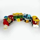 Vtg 1973 Fisher-Price LP Family Circus Train #991 Engine & 3 Cars Animals Clown