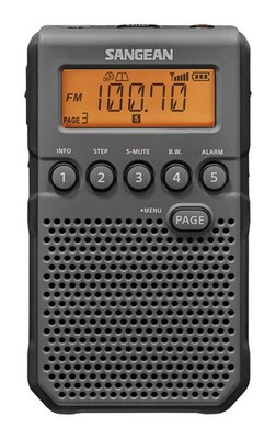 Sangean DT-800BK AM / FM / NOAA Weather Alert Rechargeable Pocket Radio