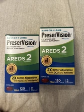 PreserVision Areds 2 Eye Vitamin and Mineral - 120 Softgels Lot Of 2