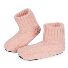 Womens Fuzzy Slipper Socks with Grippers Winter Warm Non-Slip Indoor 8-10 Pink