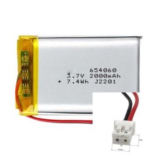 Rechargeable 3.7V 2000mAh 654060 Li Polymer Ion Battery For Gps Mobile Power