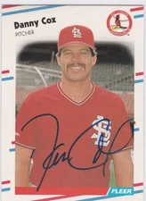 1988 Fleer #28 Danny Cox Cardinals Signed Auto IP Free Shipping!