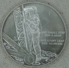 1969 First Step on the Moon Silver Round Franklin Mint Medal .925 Fine 26 g