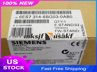 NEW SIEMENS S7-300 CPU 314C-2 6ES7314-6BG03-0AB0 6BGO3-OABO US Free tax
