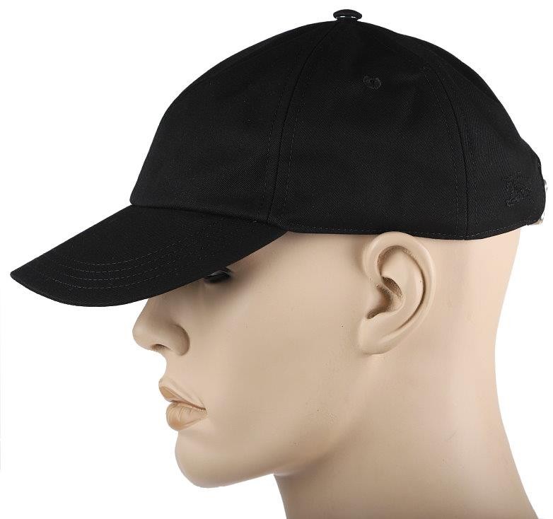 BURBERRY ブラックキャップ NEW BURBERRY BLACK COTTON EXPLOADED CHECK LINED BASEBALL CAP HAT