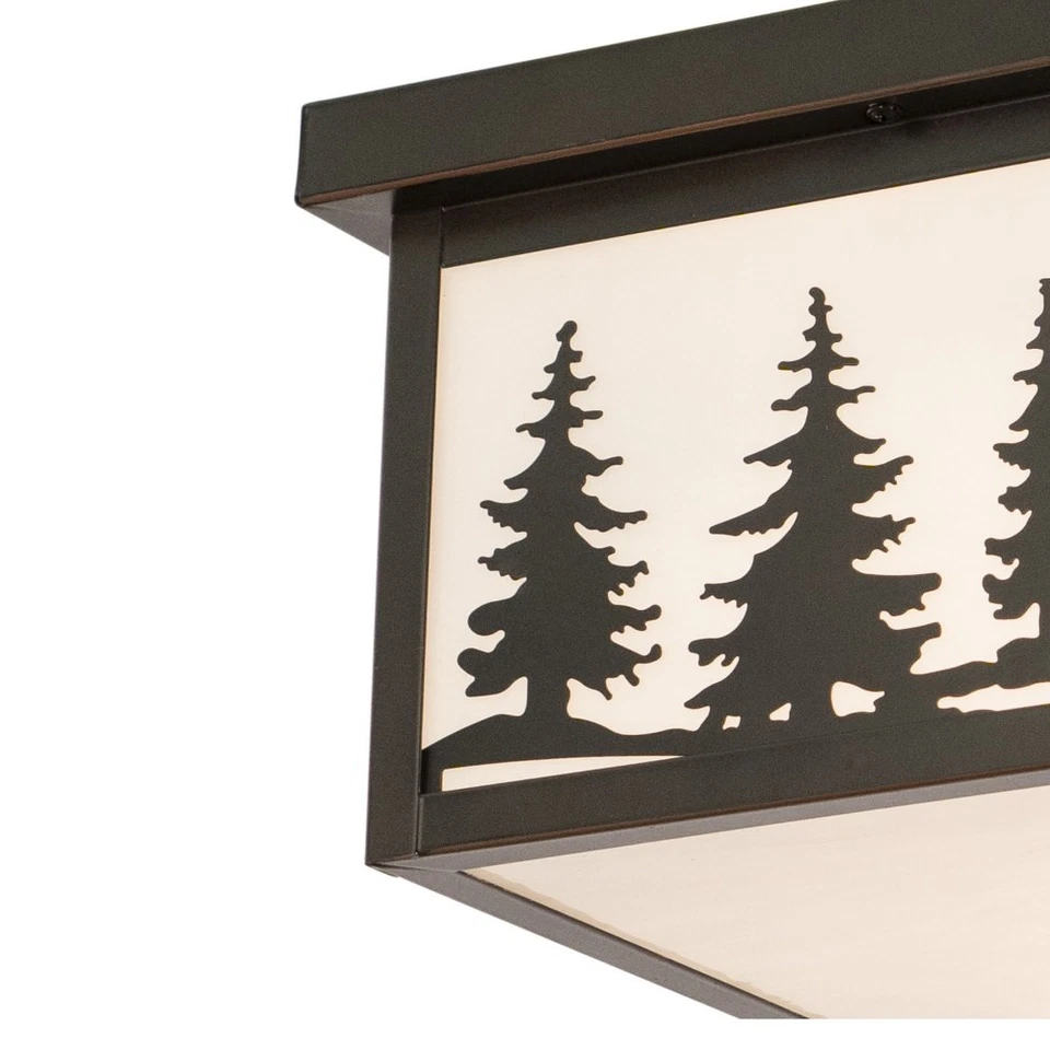 Yosemite 2-Light Outdoor Ceiling in Rustic and Square Style 6.5 Inches Tall and - Image 4 of 4