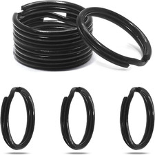 Split Rings, 15Mm/0.59 Inch, Black, 50PCS round Ring Key Chain