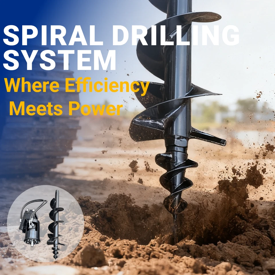 Taladro de barrena de 200 mm de diámetro con mangueras para mini excavadora de 1 tonelada-1,8 toneladas Stock en EE. UU. Foto 2 de 4