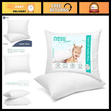 2 Pack Toddler Sleeping Pillows 13x18 - Soft Cotton Kids Travel Nap Pillows