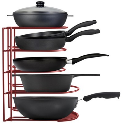 Heavy Duty Pot and Pan Organizer Holder - Holds Cast Iron Skillets, Pots, Frying