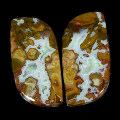 28.30Cts.100%Natural Palm Root Agate Fancy matched pair 13x28x4mm Cab Gemstone