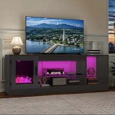 TV Stand for 25 to 55 inch TV Entertainment Center w/ Storage & LED Lights