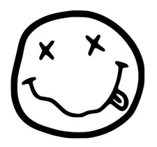 Nirvana smiley decal 4" | Waterproof vinyl decal