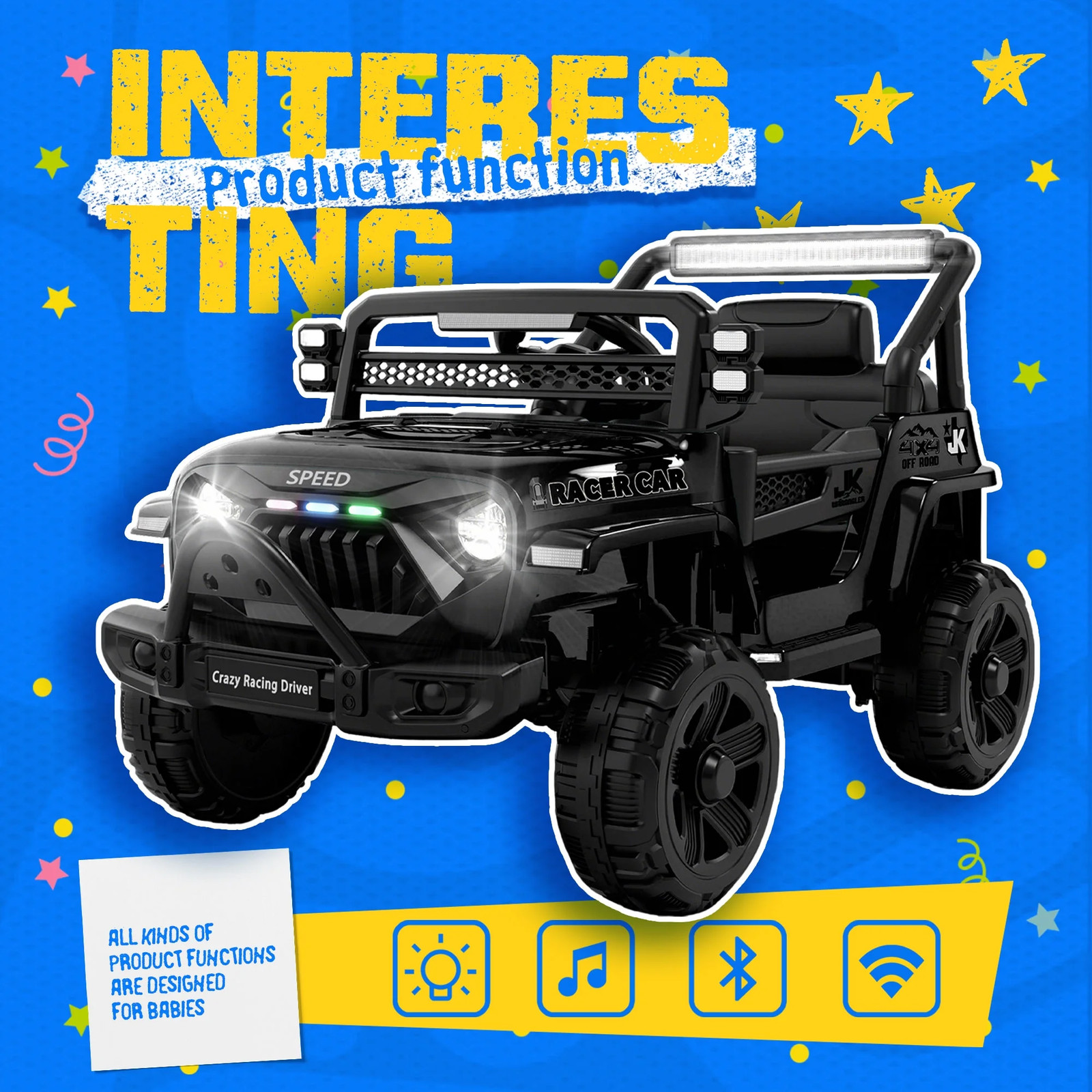 12V Ride on Electric Truck Car for Kids, 12V Kids Electric Vehicles W/ Remote Co