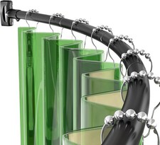 AmazerBath 20-84 Inches Arched Curved Shower Curtain Rod, Inches, Black