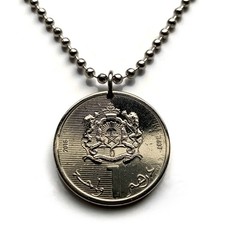 2016 Morocco Dirham coin pendant Moroccan lion pentagram Casablanca Rabat 003916