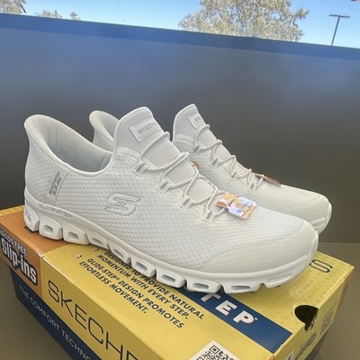 SKECHERS Slip-ins Glide-Step Hands Free Slip-On Slip Resistant White Sneakers