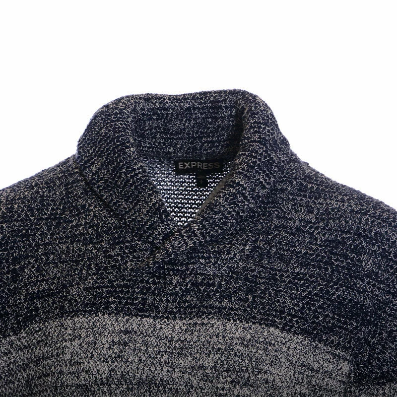 Mens Winter New Jumper Shawl Neck Knitwear Top Thick Pullover Mens Sweater XS-XL - Image 4 of 4