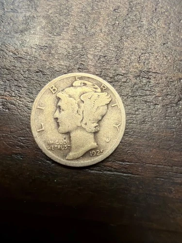 1925 P Mercury Dime circulated 90% Silver  Good G / VG
