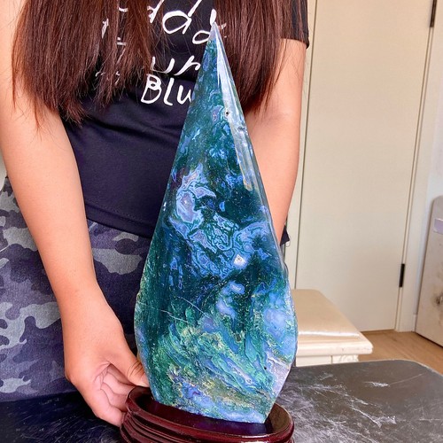 4.89LB Natural Polishing Water Grass Agate Quartz Water Drop Crystal Healing - 第 1/14 張圖片