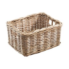 Rattankorb Regalkorb Aufbewahrungskorb Sortierhilfe eckig Rattan Kubu grau klein