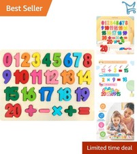 Number Puzzle Wooden Kids Educational Toy 3-5 Old Math Shapes Learning