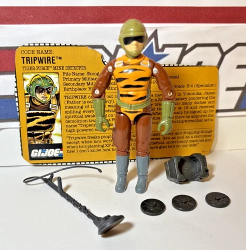 GI Joe Tiger Force Tripwire 1988 v3 *100% COMPLETE w/Card, Near Mint!* Vintage