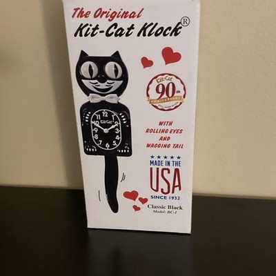 Kit-Cat Classic Black BC-1 Vintage Retro Quartz Wall Clock Animated Cat USA