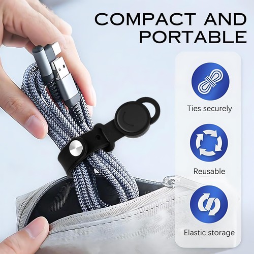 Attaches Câbles Magnétiques 6 PCS Clip de Câble en Silicone Réglable avec Aim... - Afbeelding 4 van 7
