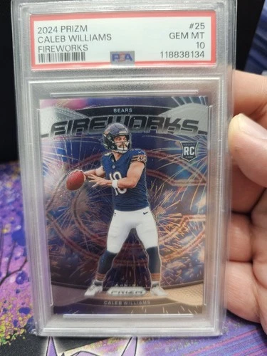 2024 Panini Prizm - Fireworks Caleb Williams #25 (RC) Psa 10