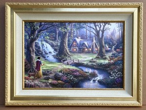 Thomas Kinkade Snow White Discovers The Cottage 18x27 S/N Oil on Canvas