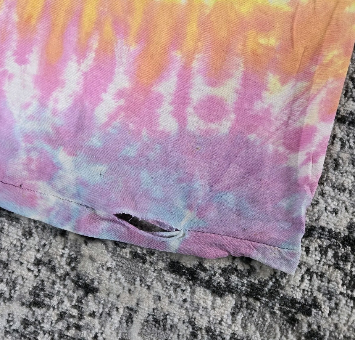 Vtg 70s Grateful Dead Jerry Garcia Tie-Dye T-Shirt XL Headlight