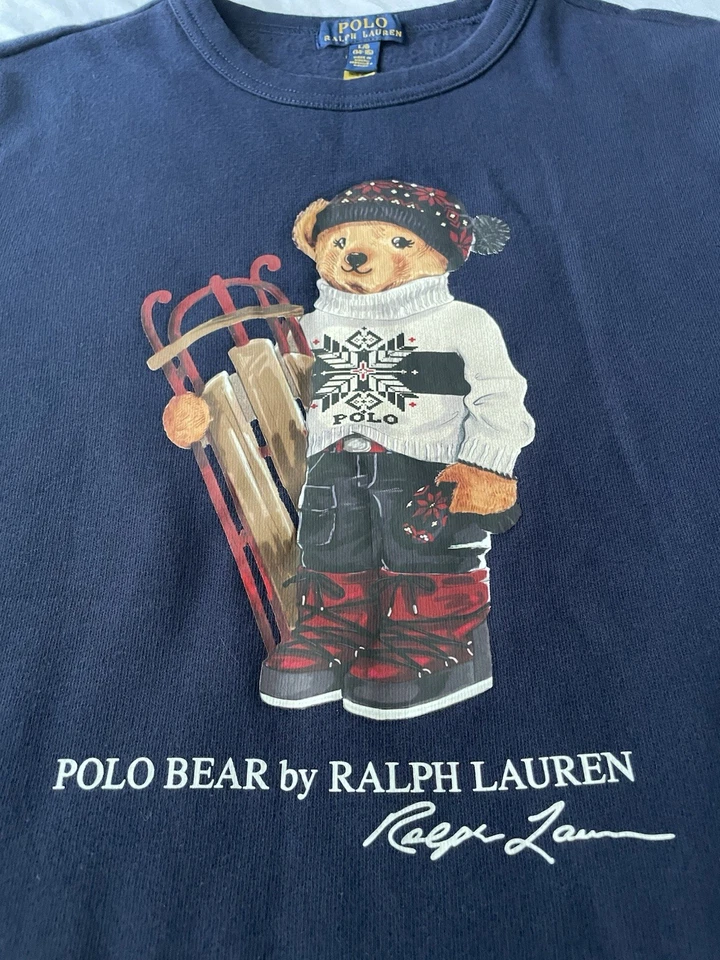 Polo Por Ralph Lauren Polo Oso Esquí Suéter Juvenil Grande Tejido Pullover Foto 2 de 4
