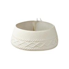 Chic Cream Knitted Christmas Tree Collar - Chunky Cable Knit for Artificial