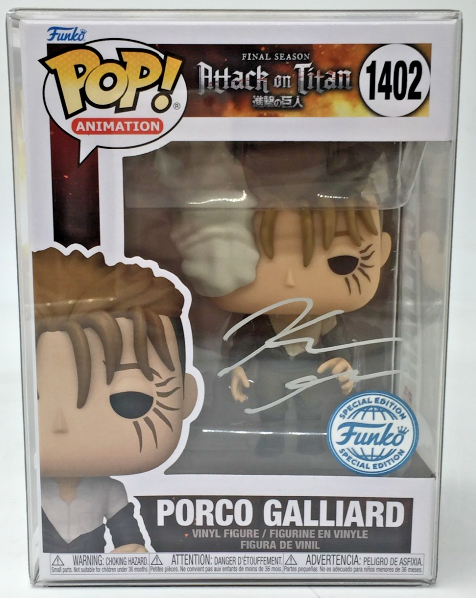 Funko Pop! Attack On Titan Porco Galliard SE #1402 Signed by