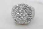 Hip Hop Style Iced Out Pinky Ring 14K White Gold Plated 2.4 Ct Simulated Diamond