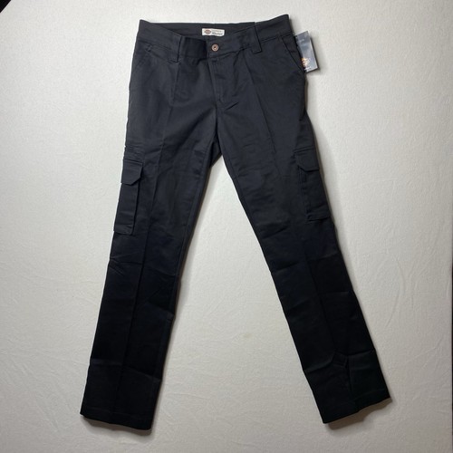 Dickies Women's Relaxed Fit Stretch Cargo Pants 4R Black NWT
