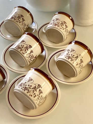 Juego de 6 tazas y platillos de piedra de hierro Biltons c1975 - Imagen 7 de 17