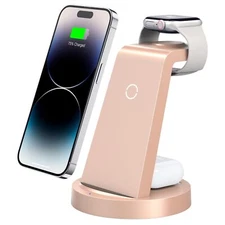 3-In-1 Charging Station Wireless Charger Stand Dock for iPhone Air Pods Watch