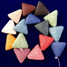 68.7g Multicolor Volcano Lava Triangle Loose Beads 15.5 " SK60310
