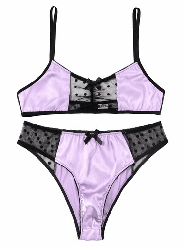 Men Satin Lingerie Set Mesh See Through Bra Tops with Briefs Underwear AU - Picture 27 of 30