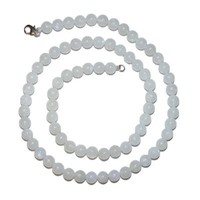 Regenbogen Mondstein Kette 6Mm Kugel LäNge: Ca. 45 Cm Mit 925Er Silber Verschlus