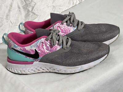 Size 11 Nike Odyssey React Flyknit FLR Gray/Pink Women’s 11 C17578-001 