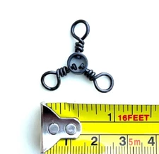 36 pcsBlack 3 way Swivels #1  (6 Bags)
