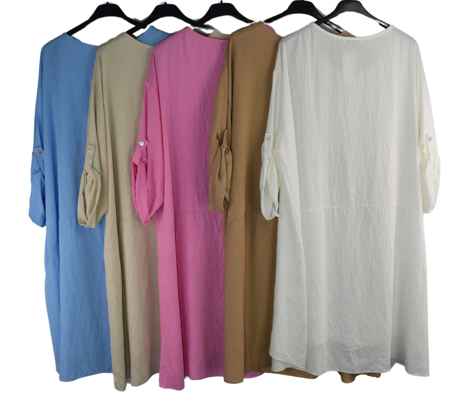 OFF WHITE Top tunica oversize impreziosito da stampa grano con orlo hi lo lunghezza ginocchio.