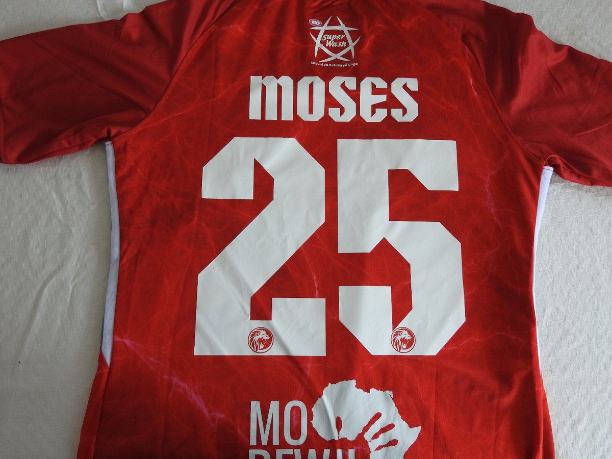 FC Simba 2022 Home Jersey #25 Moses VG Red Shirt Size L Football